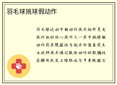 羽毛球挑球假动作